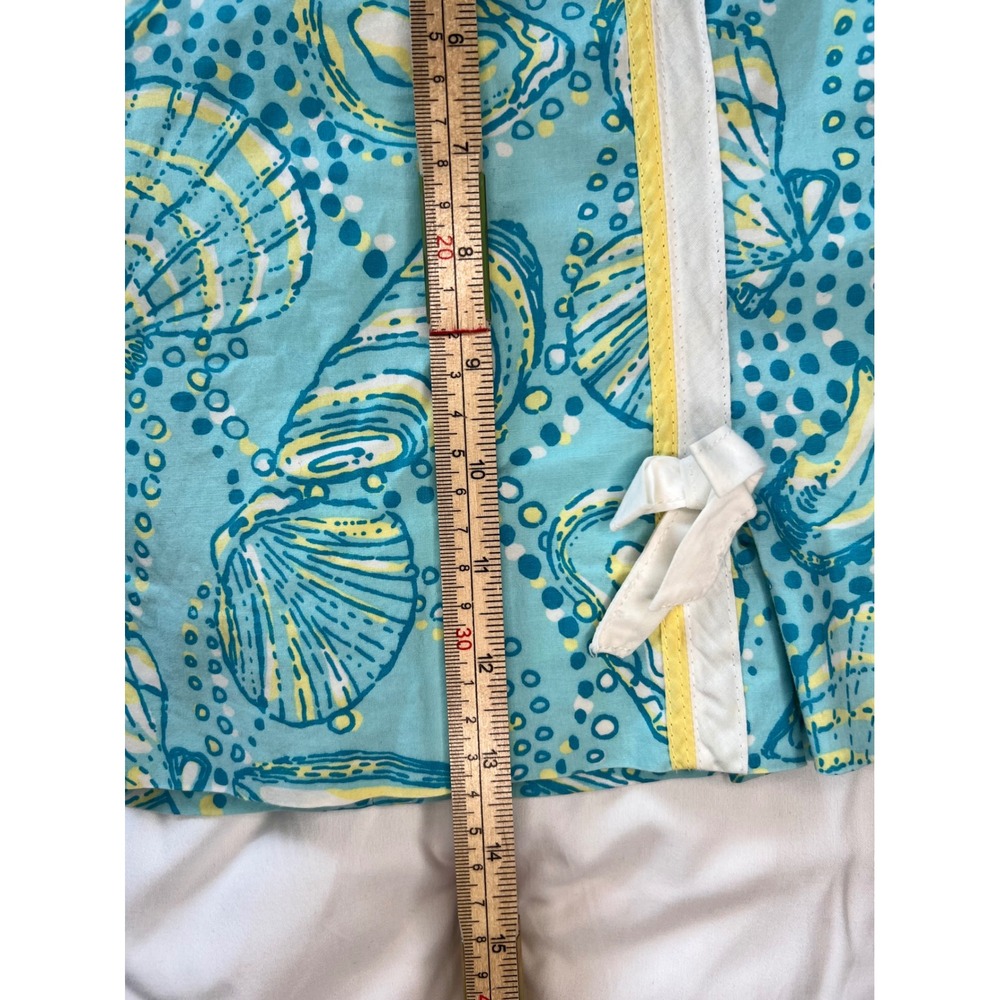 Lilly Pulitzer Skort Seashell Print Golf‎ Athletic Aqua Yellow Size 6 - Picture 6 of 7